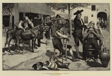 Un barbiere di strada, Spagna